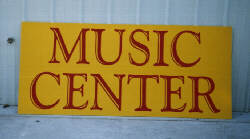 music center one color vinyl sign