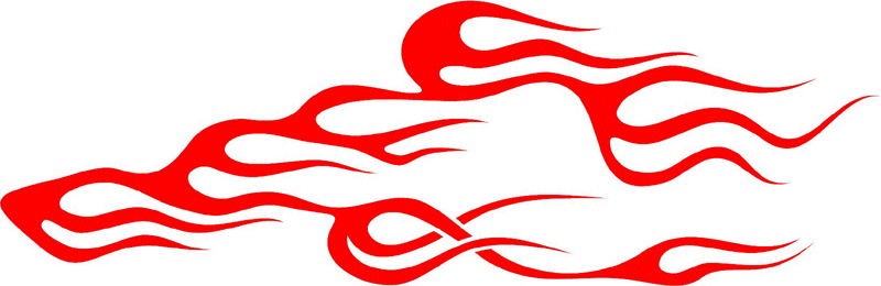 CRAZY_35 Crazy Flames Graphic Flame Decal