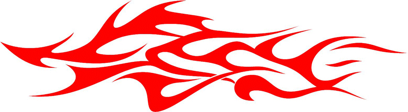 CRAZY_37 Crazy Flames Graphic Flame Decal