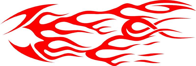 CRAZY_38 Crazy Flames Graphic Flame Decal