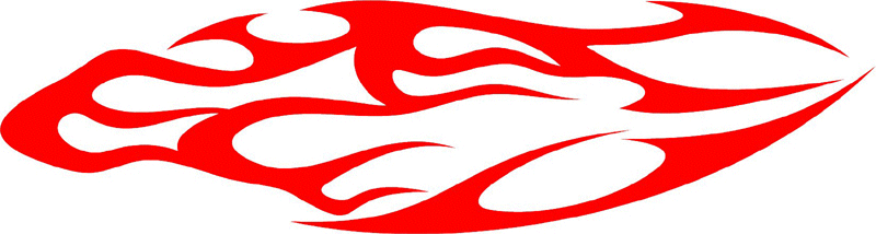 CRAZY_41 Crazy Flames Graphic Flame Decal