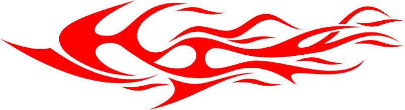 CRAZY_42 Crazy Flames Graphic Flame Decal