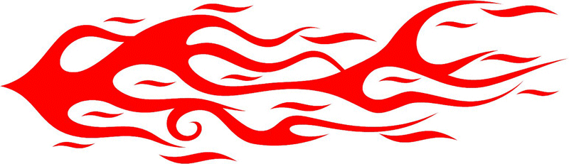 CRAZY_45 Crazy Flames Graphic Flame Decal