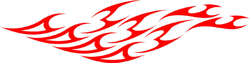 CRAZY_46 Crazy Flames Graphic Flame Decal