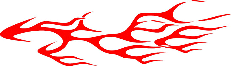 CRAZY_53 Crazy Flames Graphic Flame Decal