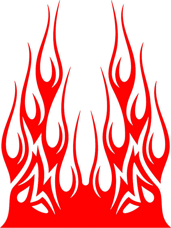 hood_45 Hood Flame Graphic Flame Decal