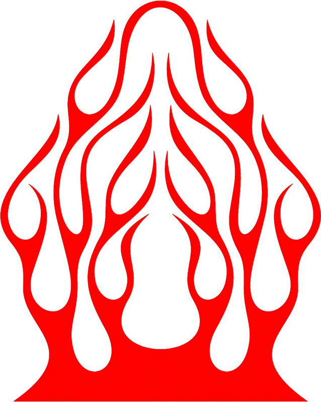 hood_47 Hood Flame Graphic Flame Decal
