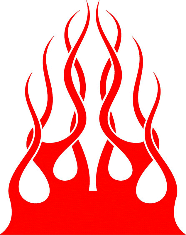 hood_48 Hood Flame Graphic Flame Decal
