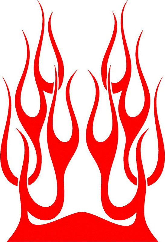 hood_53 Hood Flame Graphic Flame Decal