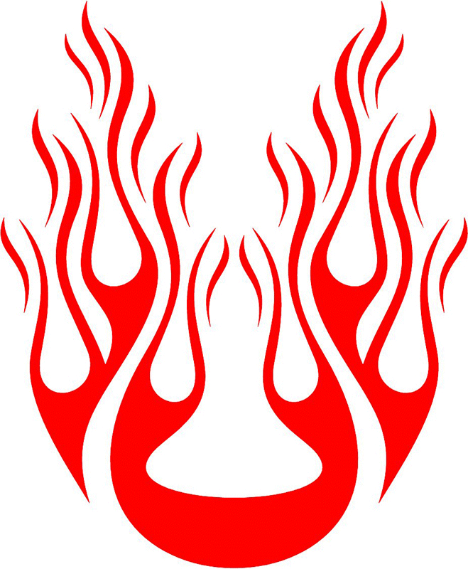 hood_54 Hood Flame Graphic Flame Decal