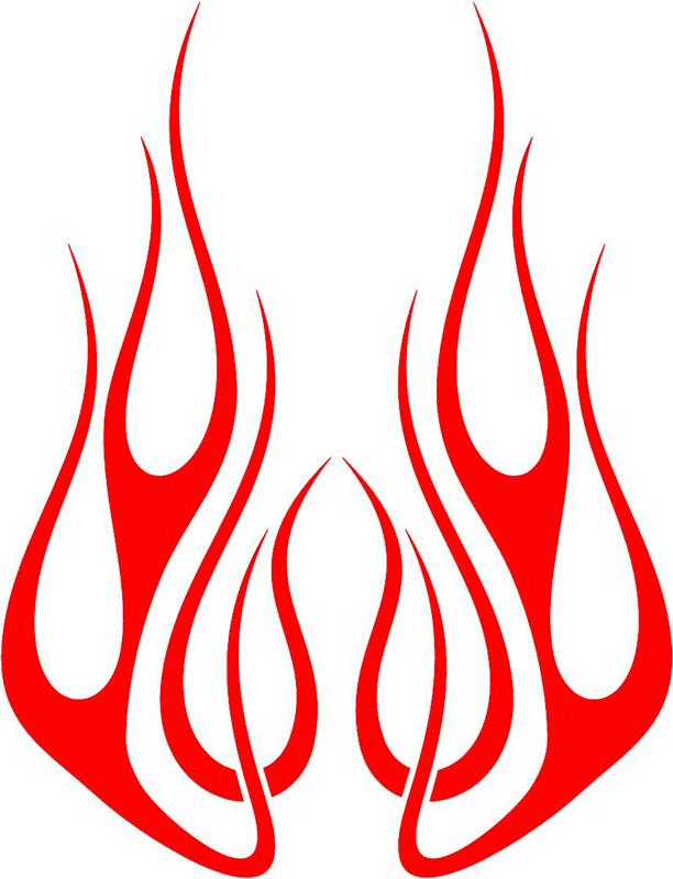 hood_55 Hood Flame Graphic Flame Decal