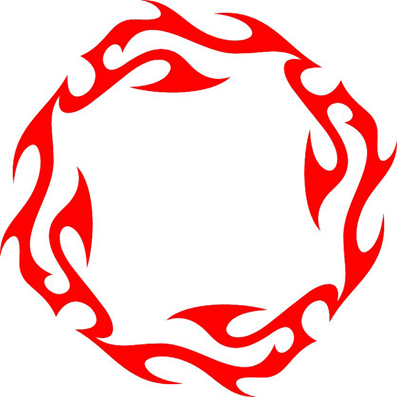 ROUND_05 Round Flames Graphic Flame Decal