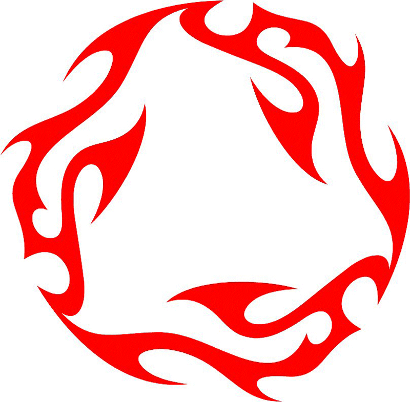 ROUND_06 Round Flames Graphic Flame Decal