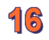 Rendering "16" using Arial Bold