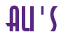 Rendering "ALI ' S" using Asia