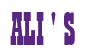 Rendering "ALI ' S" using Bill Board