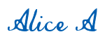 Rendering "Alice A" using Commercial Script