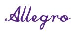 Rendering "Allegro" using Commercial Script