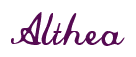 Rendering "Althea" using Commercial Script