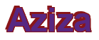 Rendering "Aziza" using Arial Bold