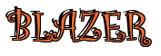 Rendering "BLAZER" using Curlz
