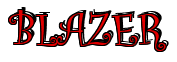 Rendering "BLAZER" using Curlz