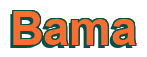 Rendering "Bama" using Arial Bold