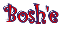 Rendering "Bosh'e" using Curlz