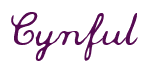 Rendering "Cynful" using Commercial Script