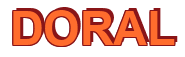 Rendering "DORAL" using Arial Bold