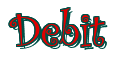 Rendering "Debit" using Curlz