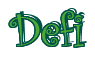 Rendering "Defi" using Curlz