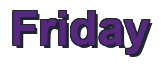 Rendering "Friday" using Arial Bold
