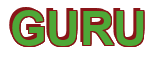 Rendering "GURU" using Arial Bold