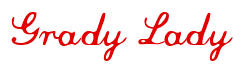 Rendering "Grady Lady" using Commercial Script