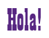 Rendering "Hola!" using Bill Board