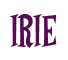 Rendering "IRIE" using Cooper Latin