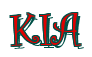 Rendering "KIA" using Curlz