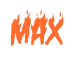 Rendering "MAX" using Charred BBQ