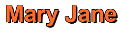 Rendering "Mary Jane" using Arial Bold