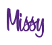 Rendering "Missy" using Bean Sprout