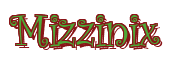 Rendering "Mizzinix" using Curlz