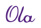 Rendering "Ola" using Commercial Script