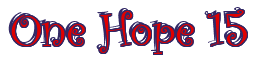 Rendering "One Hope 15" using Curlz