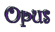 Rendering "Opus" using Curlz