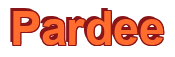 Rendering "Pardee" using Arial Bold