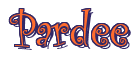 Rendering "Pardee" using Curlz