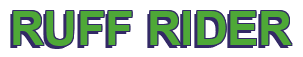Rendering "RUFF RIDER" using Arial Bold