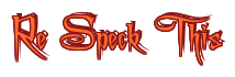 Rendering "Re Speck This" using Charming