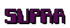 Rendering "SUPRA" using Computer Font
